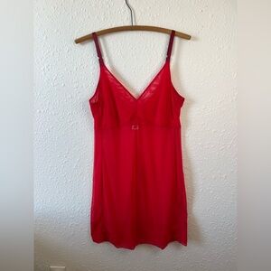 Malia Mills Red Sheer Mesh Slip Made in USA M